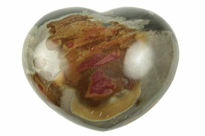 Wide, Polychrome Jasper Heart - Madagascar #254659